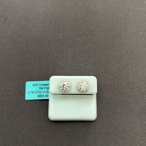 Moissanite Round Cut Studs